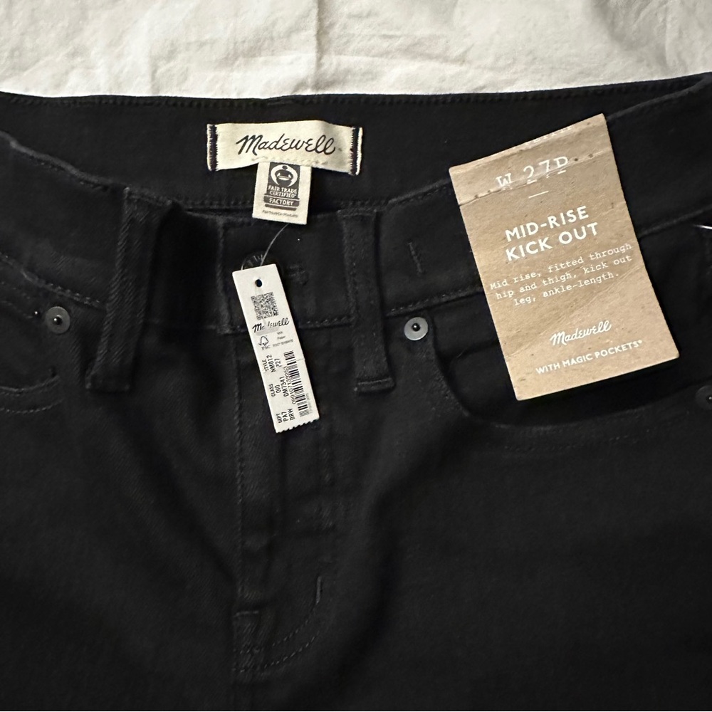 NWT Madewell Kick Out Crop Jeans, waist size 27 petite - Picture 7 of 10